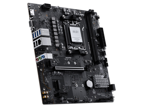 T. Madre MSI PRO B840M-B, 
Chipset AMD B840,
Segmento: Alto, 
Soporta: Procesador AMD Ryzen 7ma, 8va y 9na Generación, Socket AM5, 
RAM: DDR5 6800/4800 MHz, 128GB Max, 
Audio HD, Red, USB, SATA 3.0, M.2, 
Micro-ATX, Ptos: PCIe 4.0 x16.