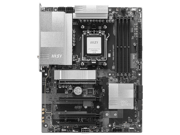 T. Madre MSI PRO B850-P WIFI,
Chipset AMD B850, 
Soporta: Procesadores AMD Serie 9000, 8000 y 7000, 
Socket AM5, Memoria: DDR5 8200(OC)/6600(OC)/4800MHz, Wi-Fi 7, Audio HD, USB-C 3.2, M.2, ATX, 
Ptos: 1xPCIE5.0x16, 1xPCIE4.0x16