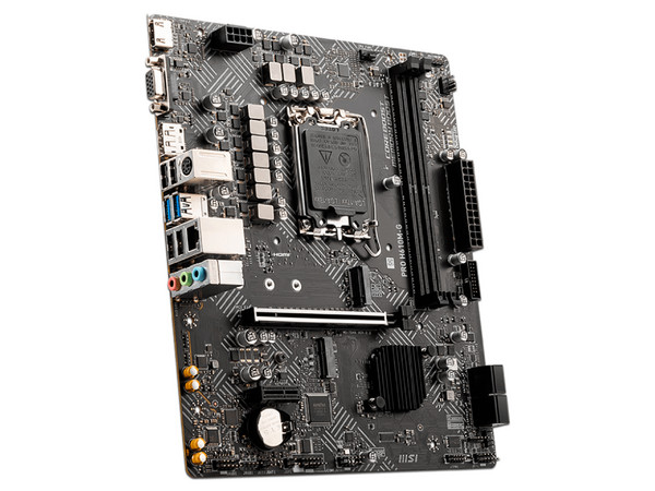 T. Madre MSI PRO H610M-G DDR5,
Chipset Intel H610,
Segmento: Básico,
Soporta: Intel 14va, 13va y 12va Gen, Socket 1700,
Memoria: DDR5 5600 MHz, 92GB Máx,
Audio HD, Red, USB 3.1, SATA 3.0, M.2,
M-ATX, Ptos: 1xPCIE4.0x16, 1xPCIE3.0x1.