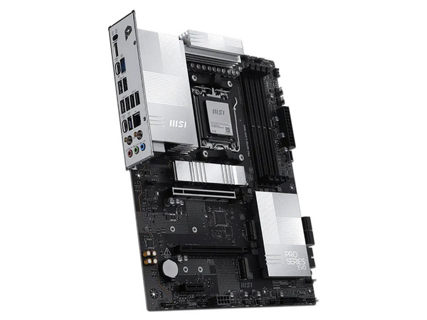 T. Madre MSI PRO X870E-S EVO WIFI:
Chipset AMD X870E,
Segmento: Alto/Gamer,
Soporta: AMD Ryzen 7000 / 8000 / 9000, Socket AM5,
RAM: DDR5 8200/ 6800/ 4800MHz, Max 256GB,
AudioHD, Wi-Fi 7, USB 3.2, SATA, M.2,
ATX, 1xPCIE5.0x16, 1xPCIE4.0x16.