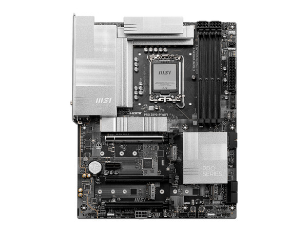 T. Madre MSI PRO Z890-P WIFI:
Chipset Intel Z890,
Segmento: Alto/Gamer,
Soporta: Procesadores Intel Core Ultra (Series 2), Socket: LGA 1851,
RAM: DDR5 9200/ 6400/6400/4800 MHz, 256GB Máx,
AudioHD, Red, USB 3.0 y SATA 3.0,
M.2, ATX, Ptos:3x PCI-E x1