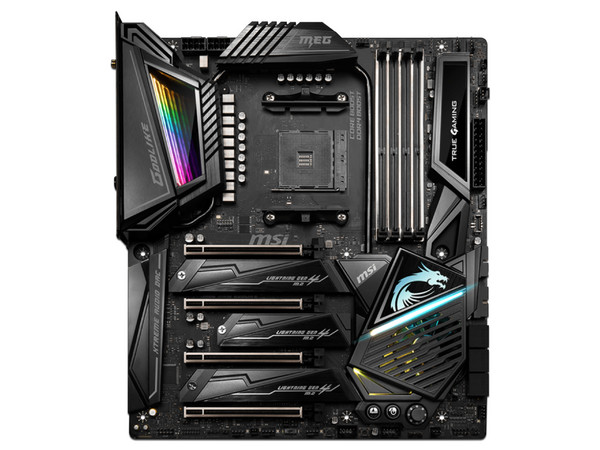 T. Madre MSI MEG X570 GODLIKE, Chipset AMD X570,
Soporta 2da y 3era generación de AMD Ryzen, Socket AM4,
Memoria DDR4 1866/2133/4800 MHz, 128GB máx,
Integrado: Audio HD, Red, Wi-Fi 6, Bluetooth 5.0,
SATA 3.0, M.2, USB 3.1,
E-ATX, Puertos 4xPCIE x16.