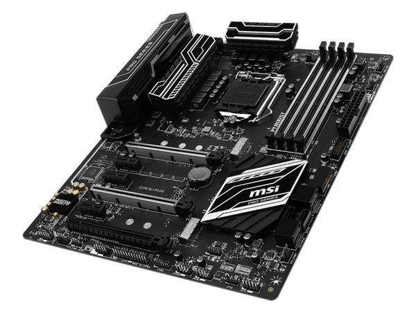 T. Madre MSI Z270 SLI PLUS, ChipSet Intel Z270, 
Soporta:  Core i7 / i5 / i3 de 6ta y 7ma genaración de Socket 1151,
Memoria: DDR4 3800(OC)/3000(O.C.)/ 2133 MHz, 64GB Max,
Integrado: Audio HD, Red, 
ATX, Ptos: 3xPCIE 3.0 x16, 3xPCIE 3.0 x1.