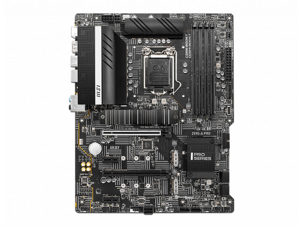 T. Madre MSI Z590-A PRO, Chipset Intel Z590,
Soporta: Intel 10ma y 11va Generación de Socket 1200,
Memoria: DDR4 5333/3200/2133 MHz, 128GB Max,
Integrado: Audio HD, Red,
USB 3.1, SATA 3.0,
ATX, Ptos: 2xPCIEx16, 2xPCIE3.0x1.