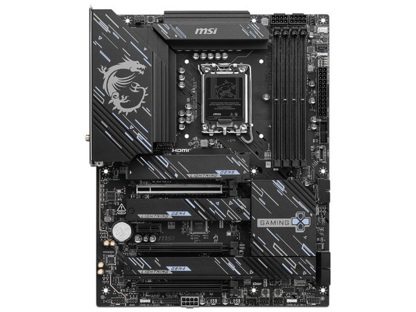 T. Madre MSI Z890 GAMING PLUS WIFI, 
Chipset Intel Z890,
Segmento: Alto/Gamer,
Soporta: Procesadores Intel Core Ultra (Series 2), Socket LGA 1851,
RAM: DDR5 9200, 6400, MHz, hasta 256GB Max,
Audio HD, Red, Wi-Fi 7, USB 3.2, SATA, 
ATX, M.2, PCIe 5.