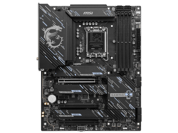 T. Madre MSI Z890 GAMING PLUS WIFI, 
Chipset Intel Z890, 
Segmento: Alto/Gamer,
Soporta: Intel Core Ultra Series 2, Socket LGA 1851,
RAM: DDR5 9200 MHz Máx., 256GB,
Audio HD Realtek ALC897, Wi-Fi 7, SATA 3.0, M.2,
ATX, Ptos: 1xPCIEx16 Gen 5.