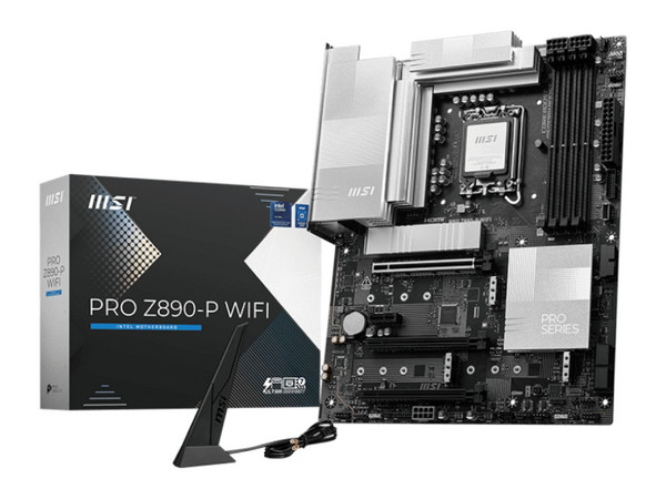 T. Madre MSI PRO Z890-P WIFI, 
Chipset Intel Z890,
Segmento: Alto,
Soporta: Procesadores Intel Core Ultra (Series 2), Socket LGA 1851,
RAM: DDR5 9200, 6400, MHz, 256GB Max,
Audio HD, Red, Wi-Fi 7, USB 3.2, SATA, M.2,
ATX, Ptos: 1xPCIE5.0x16.