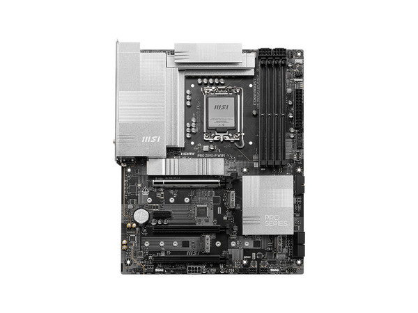 T. Madre MSI PRO Z890-P WIFI, 
Chipset Intel Z890,
Segmento: Alto,
Soporta: Procesadores Intel Core Ultra (Series 2), Socket LGA 1851,
RAM: DDR5 9200, 6400, MHz, 256GB Max,
Audio HD, Red, Wi-Fi 7, USB 3.2, SATA, M.2,
ATX, Ptos: 1xPCIE5.0x16.