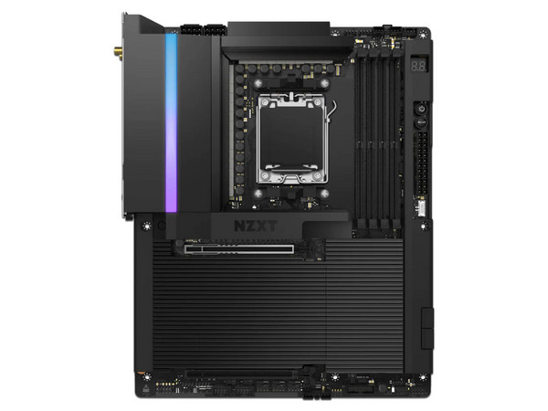 T. Madre NZXT N9, 
Chipset AMD X870E,
Segmento: Alto/Gamer
Soporta: Procesadores AMD 9000, 8000 y 7000, Socket AM5, 
Memoria: 4 Puertos DDR5, 
Integrado: Wi-Fi 7, Bluetooth v5.4, Audio HD, USB 3.2, ATX, 
Ptos: 1xPCIE5. Color Negro