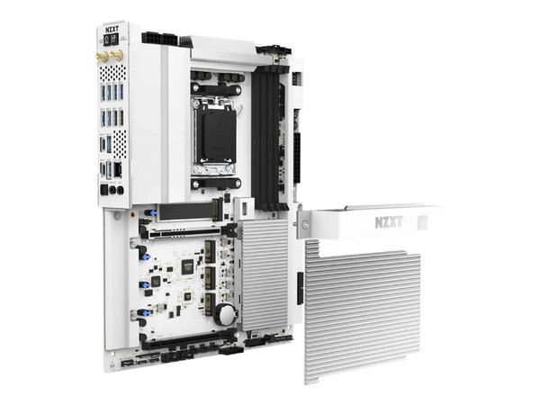 T. Madre NZXT N9,
Chipset AMD X870E,
Segmento: Alto/Gamer,
Soporta: Procesadores AMD 9000, 8000 y 7000, Socket AM5,
Memoria: 4 Puertos DDR5, 
Integrado: Wi-Fi 7, Bluetooth v5.4, Audio HD, USB 3.2, ATX, 
Ptos: 1xPCIE5, Color Blanco