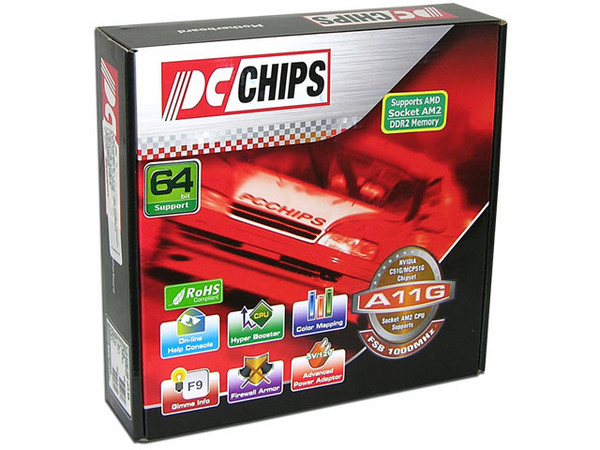 T. Madre PCCHIPS A11G, ChipSet NVIDIA nForce 410,
Para: Athlon 64/Athlon 64 X2 Dual-Core, Socket AM2,
Integrado: Video nVIDIA, Audio 5.1, Red 10/100,
Memoria: 2x DDR2, Max. 16GB, Diseño MicroATX,
Ptos: 1xPCI-E X16, 1xPCI-E X1, 2xPCI, 1xCNR