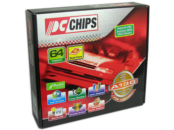 T. Madre PCCHIPS A13G, ChipSet nVIDIA MCP 61,
Para: Athlon 64/Athlon 64 X2 Dual-Core, Socket AM2,
Integrado: Video nVIDIA, Audio 5.1, Red 10/100,
Memoria: 2x DDR2, Max. 16GB, Diseño MicroATX,
Ptos: 1xPCI-E X16, 1xPCI-E X1, 2xPCI, 1xCNR
