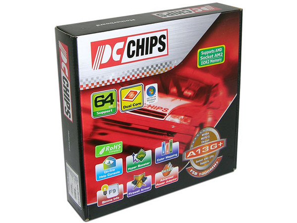 T. Madre PCCHIPS A13G+, ChipSet nVIDIA MCP 61s,
Para: Athlon 64/Athlon 64 X2 Dual-Core, Socket AM2,
Integrado: Video nVIDIA, Audio HD, Red 10/100,
Memoria: 2x DDR2, Max. 16GB, Diseño MicroATX,
Ptos: 1xPCI-E Prox8, 1xPCI-E X1, 2xPCI, 1xCNR