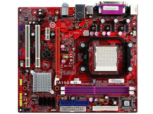 T. Madre PCCHIPS A15G, ChipSet nVIDIA MCP61P,
Para: Phenom II, Athlon II, Socket AM2+ y AM3,
Integrado: Video nVIDIA, Audio HD, Red 10/100,
Memoria: 2x DDR2, Max. 8GB, Diseño Micro ATX,
Ptos: 1xPCI-E X16, 1xPCI-E X1, 2xPCI