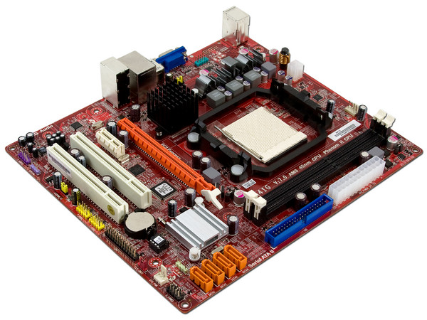 T. Madre PCCHIPS A41G, ChipSet AMD 740G,
Para: Phenom II, Athlon II, Socket AM3,
Integrado: Video ATI HD2100, Audio, Red 10/100,
Memoria: 2x DDR3, Max. 8GB, Diseño Micro ATX,
Ptos: 1xPCI-E X16, 1xPCI-E X1, 2xPCI