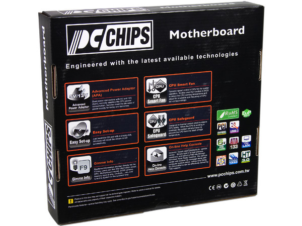 T. Madre PCCHIPS A45G, ChipSet AMD 760G,
Soporta: Phenom II/Athlon II/Sempron de Socket AM3,
Integrado: Video Radeon HD3000, Audio, Red 10/100,
Memoria: DDR3 1333/1066 MHz, 8GB Max, 
Diseño Micro-ATX, Ptos: 1xPCI-E X16, 1xPCI-E X1, 2xPCI