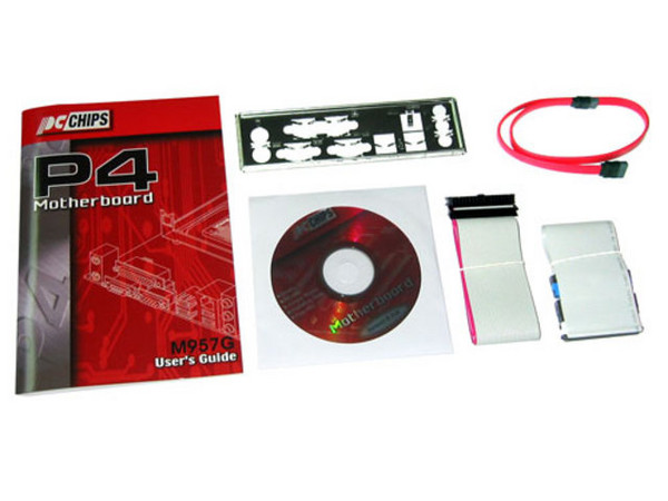 T. Madre PCCHIPS M957G, ChipSet VIA PM800/8237,
Soporta: Socket LGA775 Pentium 4/Celeron D, 800/533MHz,
Memoria: DDR400/333/266 (2 Bancos), 2Gb Max,
Integrado: Audio 6 canales, Video, RED 10/100Mbps,
Diseño: Micro ATX, Ptos. 3x PCI, 1x AGP 8X, 1x CNR