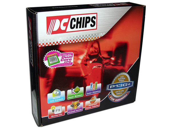 T. Madre PCCHIPS P13G+, ChipSet Intel 865G/ICH5,
Soporta: Socket LGA775 Pentium D/Pentium 4,
Memoria: DDR400/333/266 (2 Bancos), 2Gb Max,
Integrado: Audio 6 canales, Video, RED 10/100Mbps,
Diseño: Micro ATX, Ptos. 2x PCI, 1x AGP 8X, 1x CNR