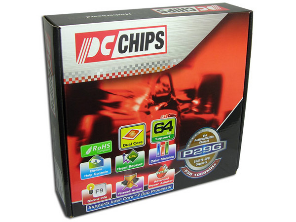 T. Madre PCCHIPS P29G, ChipSet VIA P4M890,
Soporta: Core 2 Duo, Pentium 4/D, FSB 1066/800/533MHz,
Integrado: Video, Audio AC97, Red 10/100,
Memoria: 2x DDR2, Max. 4GB, Diseño MicroATX,
Ptos: 1xPCI-E X16, 2xPCI, 1xCNR