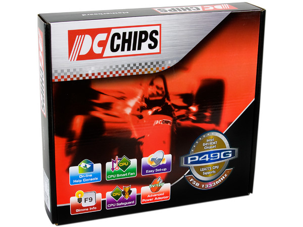 T. Madre PCCHIPS P49G (V1.0), ChipSet Intel G41,
Soporta: Intel Core 2 Quad, Core 2 Duo, Pentium Dual-core,
Memoria: DDR3 1333/1066 MHz, 4GB Max,
Integrado: Audio HD, Red 10/100, Video Intel GMA3100,
Diseño: MicroATX, Ptos: 1xPCEx16, 1xPCEx1, 1xPCI