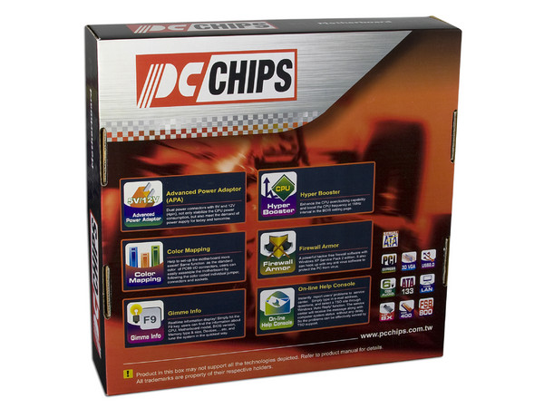 T. Madre PCCHIPS P55G (V1.0), ChipSet GeForce7050,
Soporta: Cel.400, DualCore/Duo/Quad, 1066/1333MHz,
Memoria: DDR2 667/800, 2 Bancos, 4GB Max,
Integrado: Audio HD, Red 10/100, Video GeForce7050,
Diseño: MicroATX, Ptos: 1xPCEx16, 1xPCE, 2xPCI