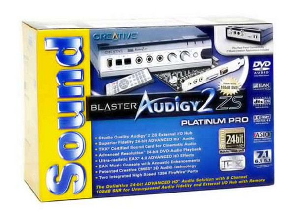 Tarjeta de Sonido Sound Blaster Audigy 2 ZS, Platinum PRO, PCI.
