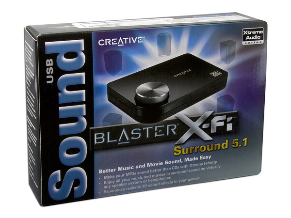 T. de Sonido Externa Creative Sound Blaster X-Fi Surround 5.1, USB.