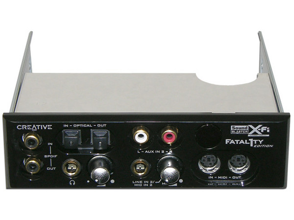 Tarjeta de Sonido Sound Blaster X-Fi Platinum Fatal1ty Champion Series, unidad de E/S con mando a distancia y óptima conectividad, 64MB de X-Ram, PCI y Módulo Interno.   