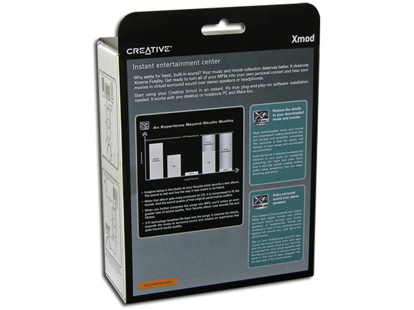 T. de Sonido Externa Creative Xmod Xtreme Fidelity 24bit, convierte el audio en sonido envolvente, USB. (No requiere Drivers)