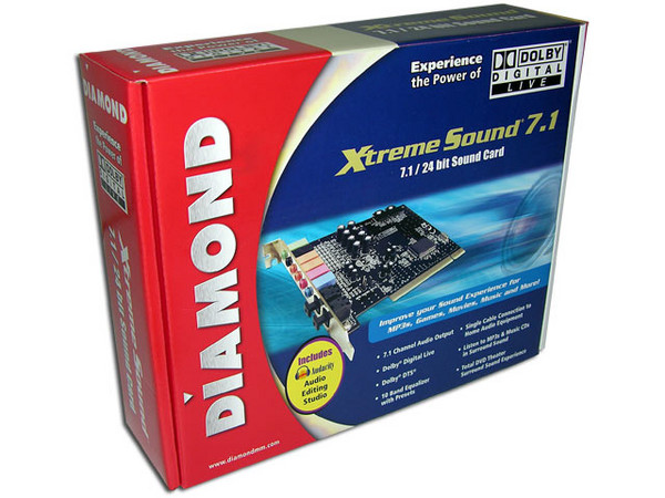 Tarjeta de Sonido Diamond Xtreme Sound, Dolby Digital Live, Sonido 7.1, PCI