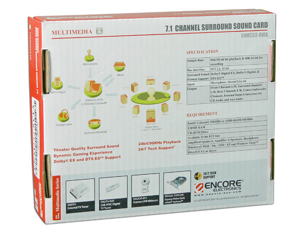 Tarjeta de Sonido ENCORE Surround Sound 7.1, PCI