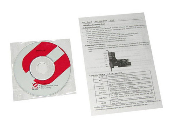 Tarjeta de Sonido Encore 5.1 de 6 Canales, PCI.