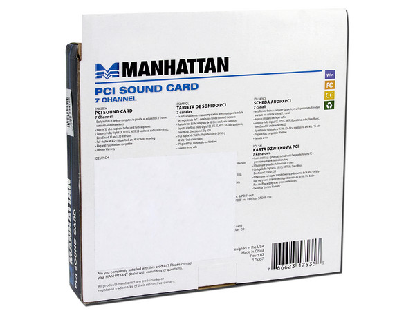 Tarjeta de Sonido Manhattan 7.1, PCI                      