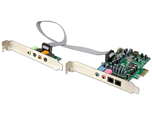 Tarjeta de sonido StarTech PCI Express con sonido envolvente de 7.1 canales.