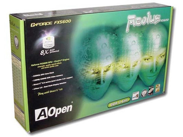 T. Video AOpen GeForce™ FX5600 con 256Mb DDR, Salida a TV