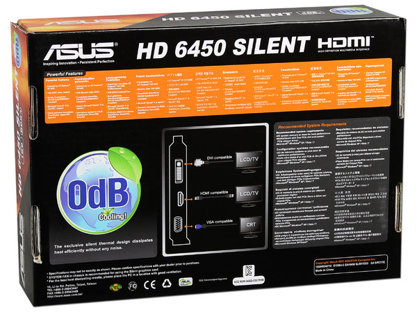 Tarjeta de Video Asus AMD Radeon HD 6450 Silent, 1GB DDR3, HDMI, DVI, VGA. Puerto PCI Express 2.1
