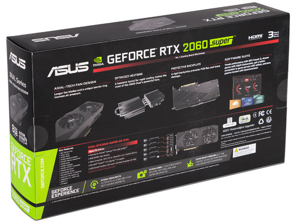 Tarjeta de Video NVIDIA GeForce RTX 2060 SUPER ASUS DUAL EVO, 8GB GDDR6, 2xHDMI, 1xDVI-I, 2xDisplayPort, PCI Express x16 3.0