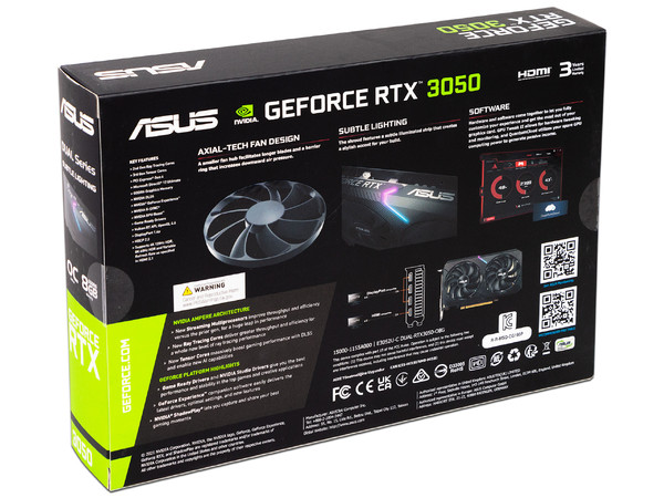 Tarjeta de Video NVIDIA GeForce RTX 3050 ASUS DUAL OC Edition, 8GB GDDR6, 1xHDMI 2.1, 3xDisplayPort 1.4a, PCI Express 4.0.
