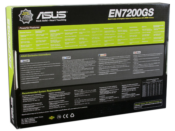 Tarjeta de Video ASUS NVIDIA GeForce 7200 GS, 256MB DDR2 Turbo Cache, Salida a TV. Puerto PCI Express x16