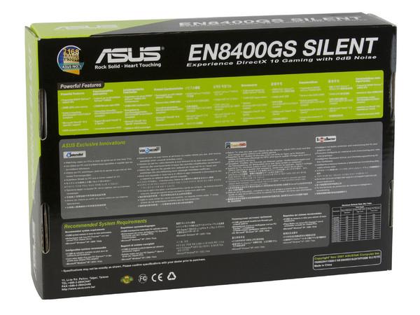 Tarjeta de Video ASUS NVIDIA GeForce 8400GS Silent, 256MB DDR2, Salida a TV, Puerto PCI Express 2.0