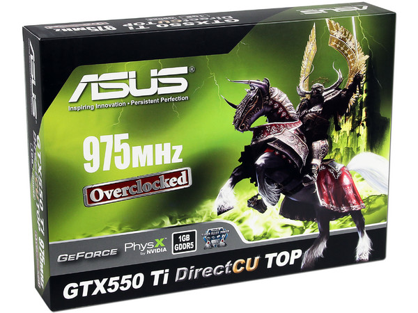 Tarjeta de Video Asus NVIDIA GeForce GTX550 Ti DirectCU Top 975MHz Overclocked, 1GB GDDR5, HDMI, DVI, VGA. Puerto PCI Express 2.0