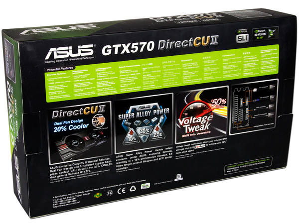 Tarjeta de Video Asus NVIDIA GeForce GTX570 DirectCU II, 1280MB GDDR5, DisplayPort, HDMI, DVI. Puerto PCI Express 2.0