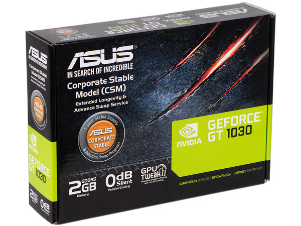 Tarjeta de Video NVIDIA GeForce GT 1030 ASUS, 2GB GDDR5, 1xHDMI, 1xDVI, PCI Express 3.0