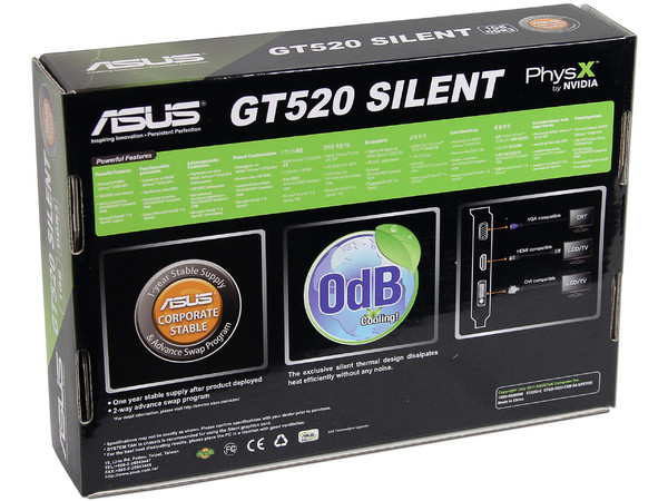 Tarjeta de Video Asus NVIDIA GeForce GT520 Silent, 1GB GDDR3, HDMI, DVI, VGA. Puerto PCI Express 2.0 