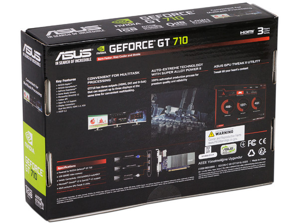 Tarjeta de Video NVIDIA GeForce GT 710 ASUS, 1GB GDDR5, 1xHDMI, 1xDVI ...