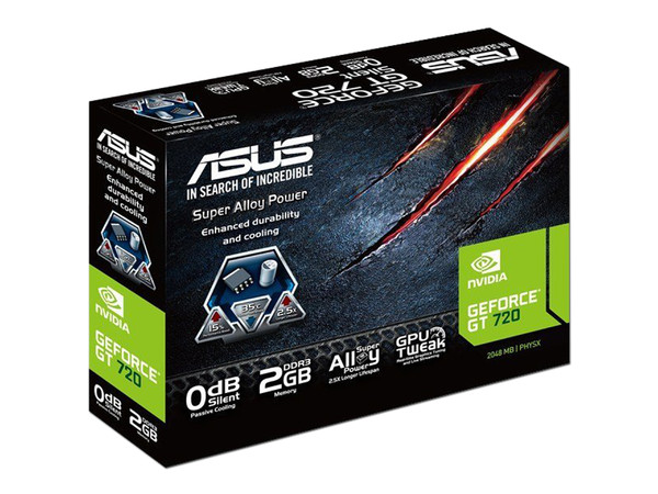 Tarjeta de Video ASUS NVIDIA GeForce GT 720, 2 GB GDDR3, HDMI, DVI. Puerto PCI Express 2.0.