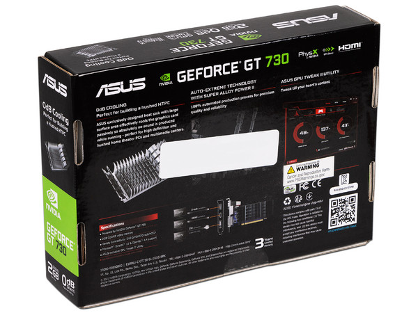 Tarjeta de Video ASUS NVIDIA GeForce GT 730, 2GB GDDR5, 1xHDMI 1.4, 1xDVI, 1xVGA, PCI Express 2.0.