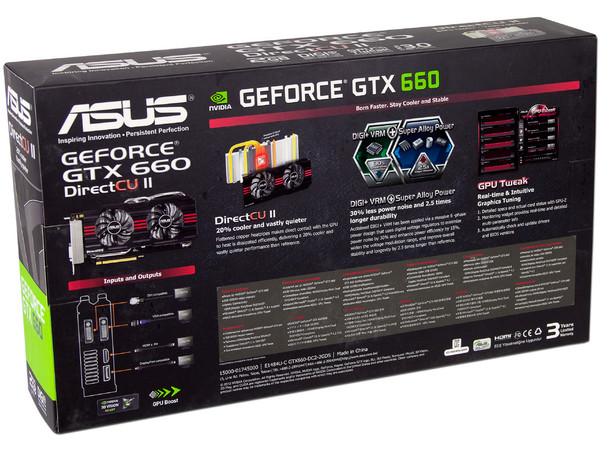 Tarjeta de Video Asus NVIDIA GeForce GTX 660 DirectCU II, 2GB GDDR5, DisplayPort, HDMI, DVI. Puerto PCI Express 3.0