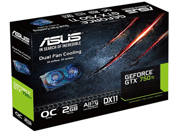 Tarjeta de Video NVIDIA ASUS GeForce GTX 750 Ti, 2GB GDDR5, 1xHDMI, 2xDVI, 1xVGA, PCI Express x16 3.0