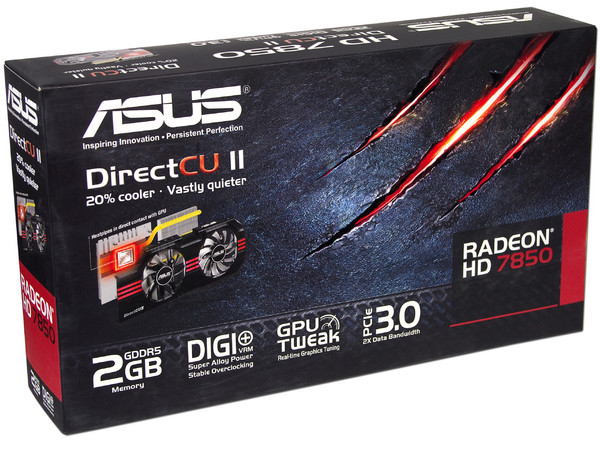 Tarjeta de Video ASUS AMD Radeon HD 7850 DirectCU II, 2 GB GDDR5, DisplayPort, HDMI, DVI, Puerto PCI Express 3.0.